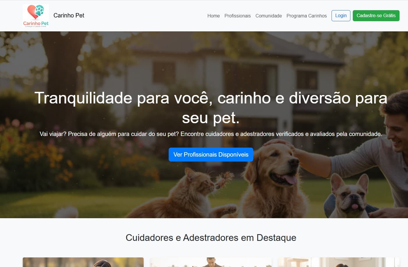 Carinho Pet - carinho-pet.onrender.com